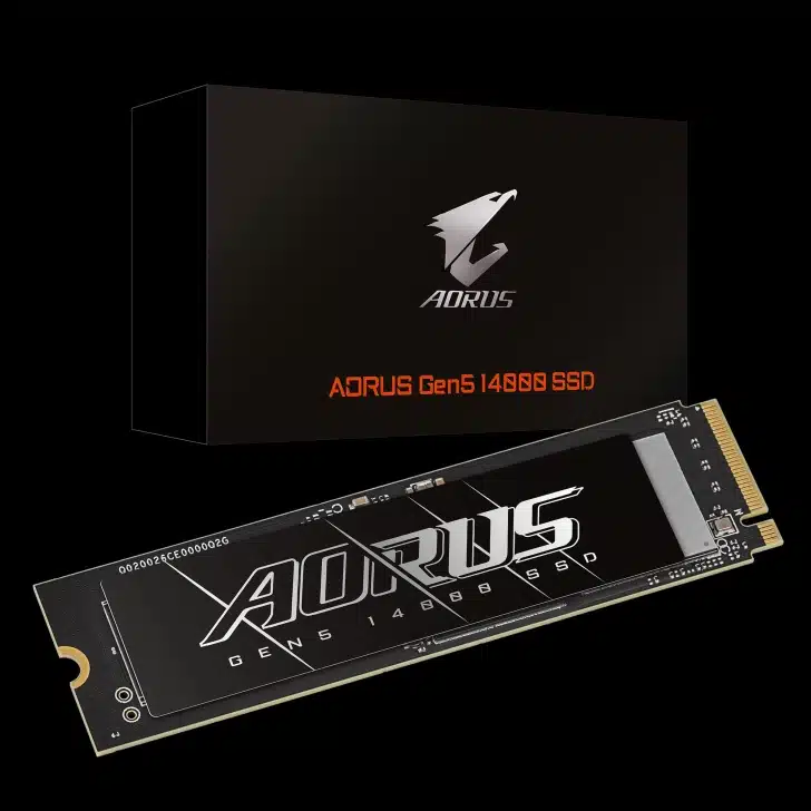 Imagem de divulgação dos novos SSD Aorus.