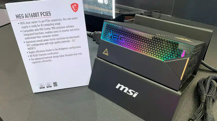 MSI revela a MEG Ai1600T PCIE5, sua fonte de maior capacidade