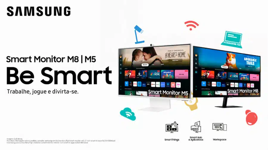 Samsung lança monitores inteligentes M5 e M8 no Brasil