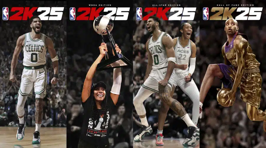 Capas de NBA 2K25 terão A’ja Wilson, Jayson Tatum e Vince Carter