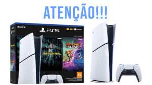 Poucas unidades! PS5 SLIM + 2 jogos por menos de R$ 3K