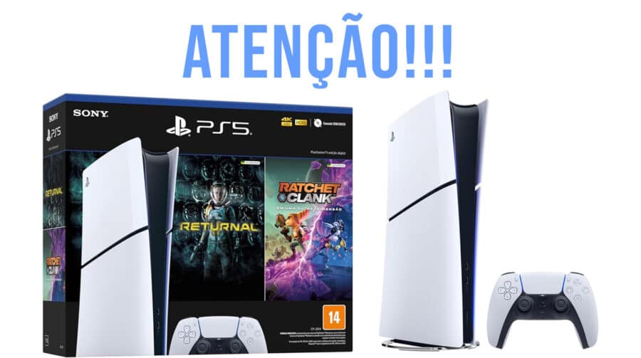 Poucas unidades! PS5 SLIM + 2 jogos por menos de R$ 3K