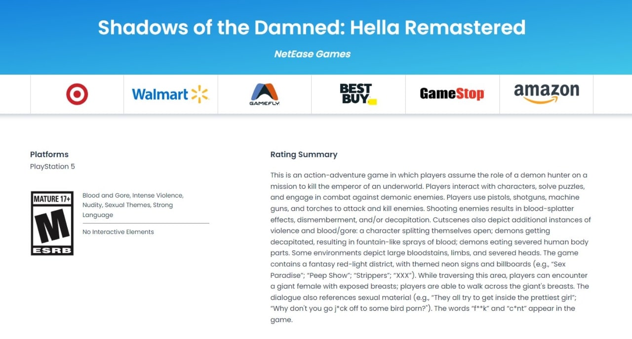 Shadows of the Damned: Hella Remastered é classificado para PS5 via ESRB 1 Shadows of the Damned