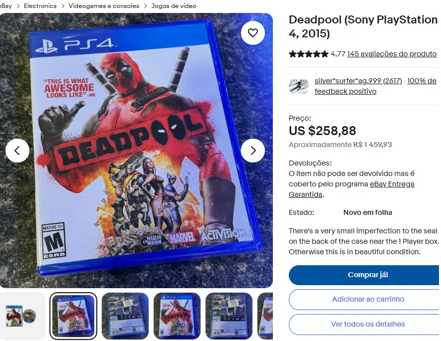 Jogo do Deadpool para PS4