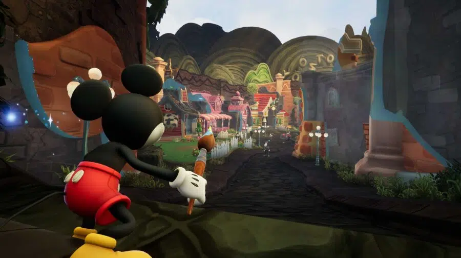 A Terra Desolada precisa de um herói em Disney Epic Mickey: Rebrushed; já disponível no PlayStation