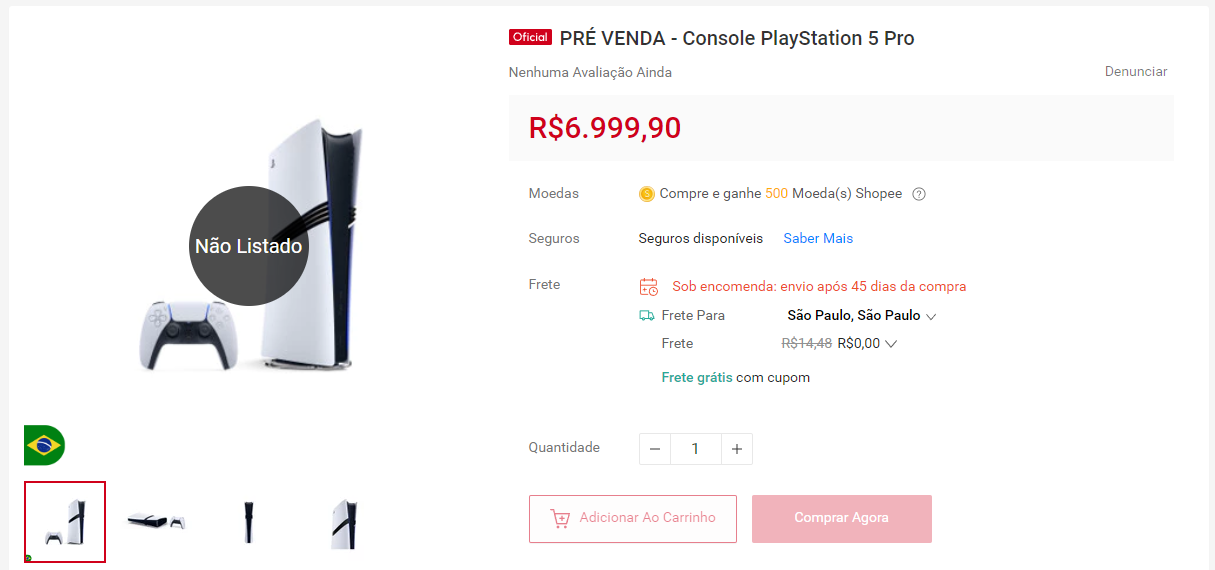 Preço do PS5 Pro no Brasil