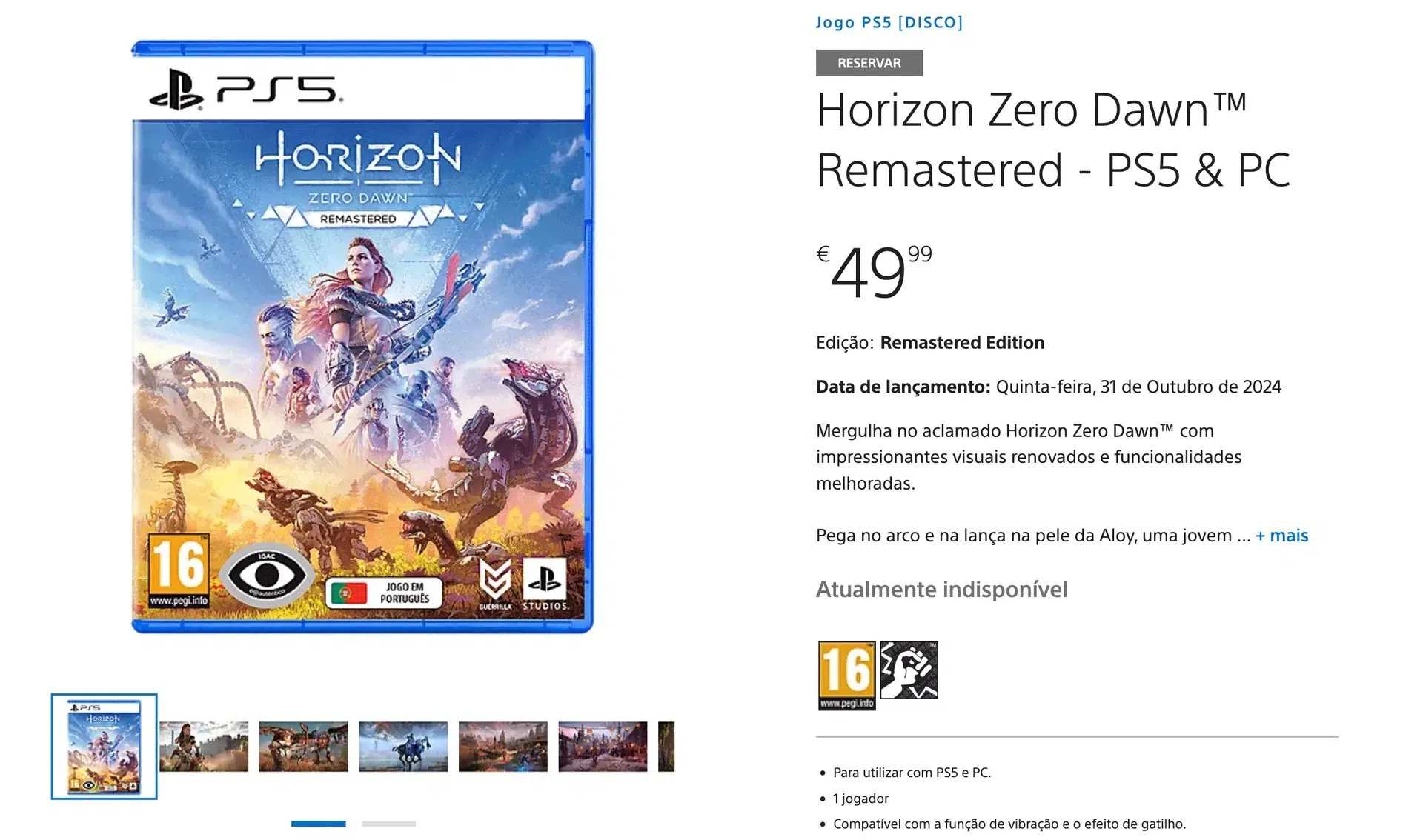 Horizon Zero Dawn Remastered