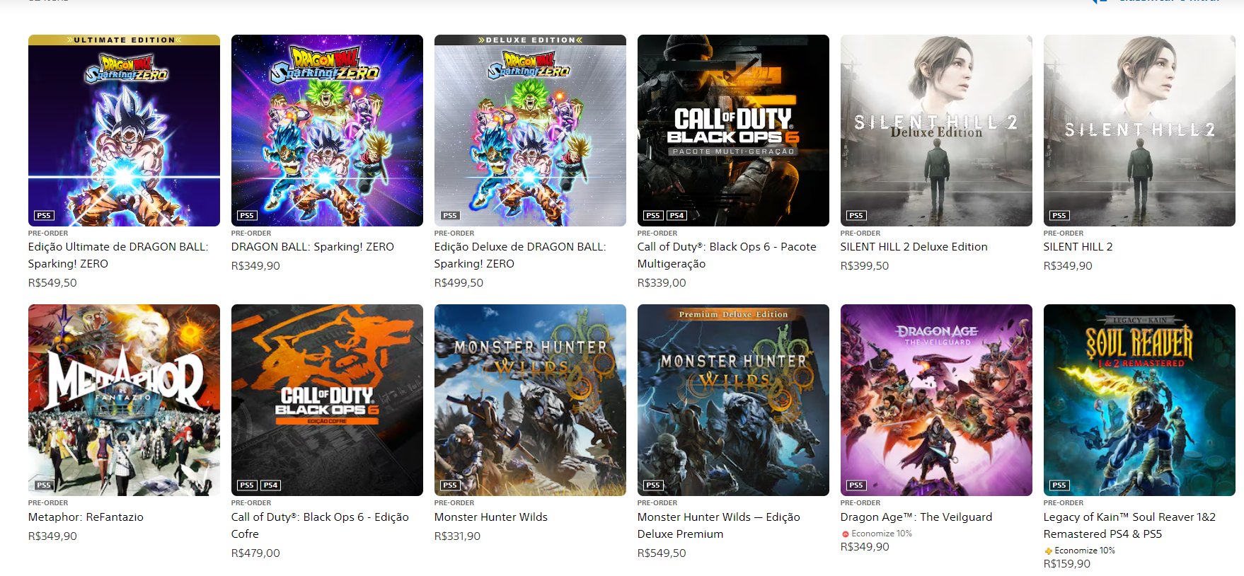 Dragon Ball: Sparking! Zero decola em pré-vendas na PS Store e supera Call of Duty 1 PS Store Dragon Ball Sparking Zero na frente de tudo e todos