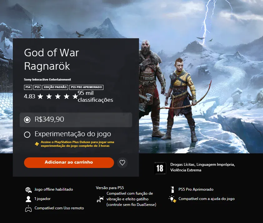 God of War Ragnarok PS5 Pro Aprimorado