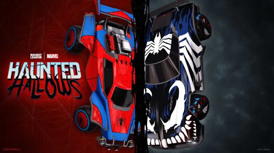 Rocket League anuncia carros de Spider-Man e Venom