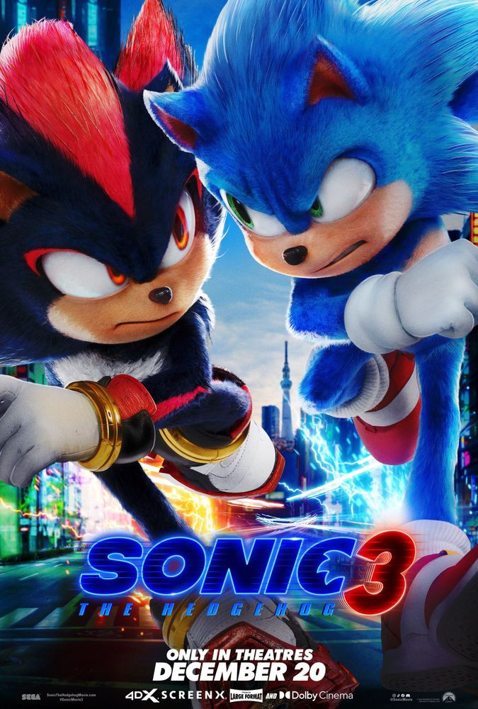 Eternos rivais! Sonic e Shadow disputam corrida em novo pôster de Sonic 3: O Filme 1 Sonic 3