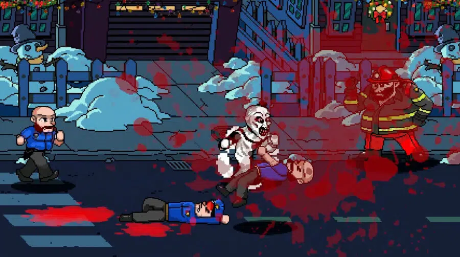 Gameplay de Terrifier: The ARTcade Game destaca beat'em up encharcado de sangue