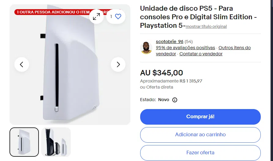 Leitor de Disco do PS5 Pro no ebay