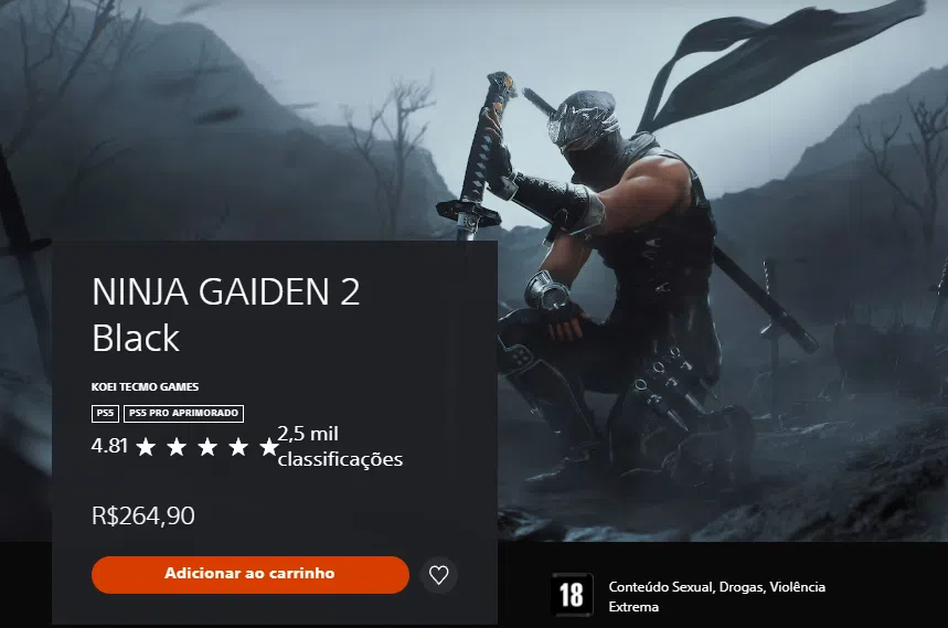 Ninja Gaiden 2 Black na PSN print por Jean Azevedo/MeuPlayStation