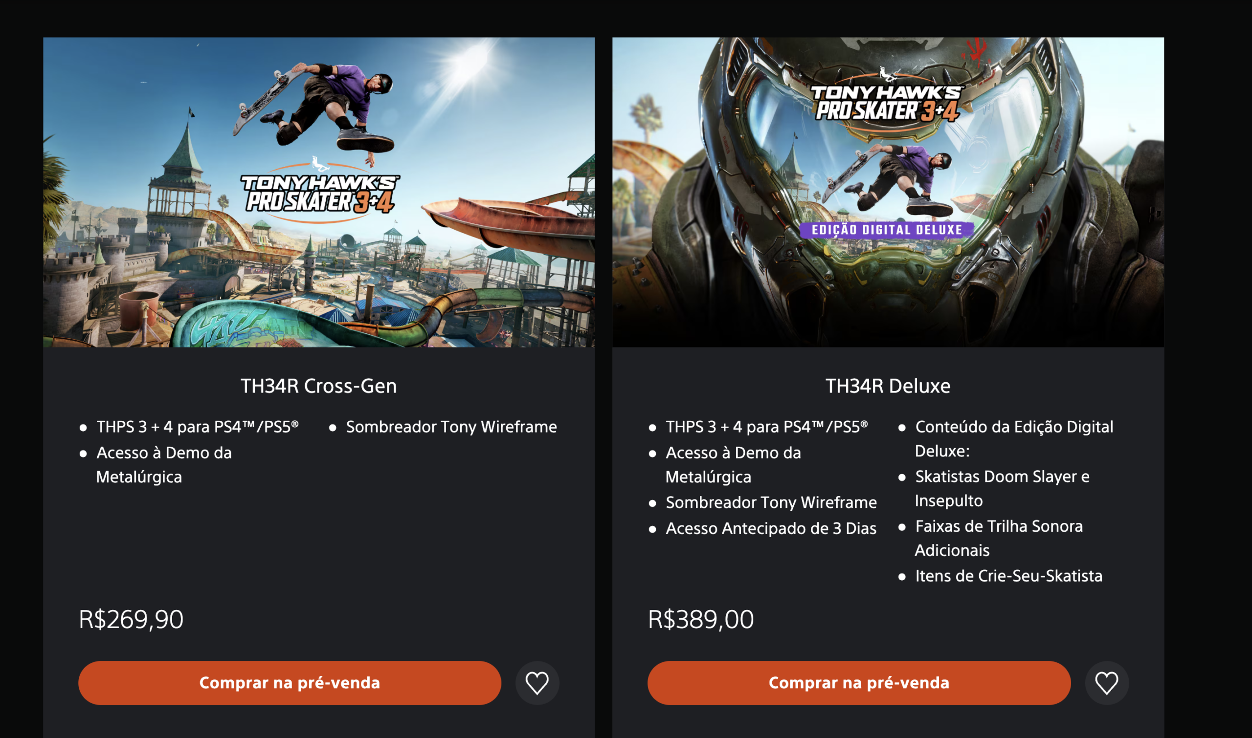 Pré-venda de Tony Hawk's Pro Skater 3+4