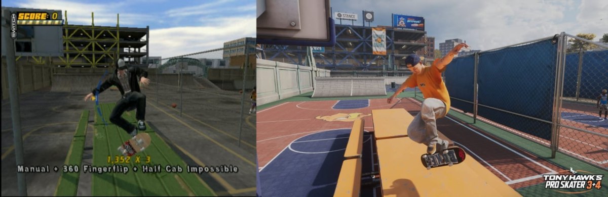 Mudou muito? Compare Tony Hawk's Pro Skater 3+4 com os jogos originais 1 Tony Hawk's Pro Skater 3+4