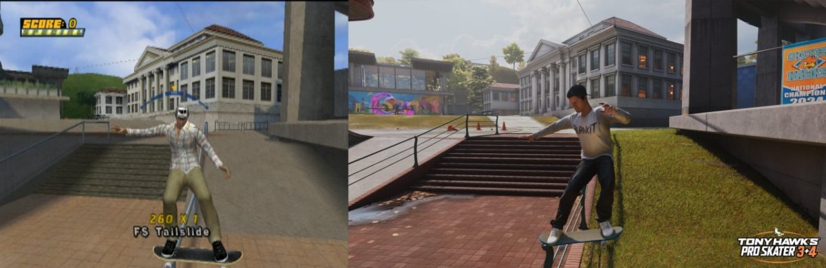 Mudou muito? Compare Tony Hawk's Pro Skater 3+4 com os jogos originais 3 Tony Hawk's Pro Skater 3+4