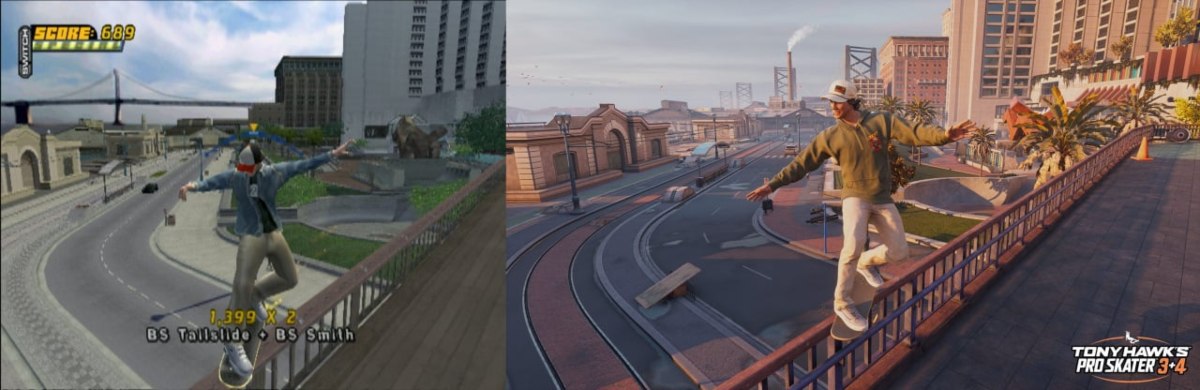 Mudou muito? Compare Tony Hawk's Pro Skater 3+4 com os jogos originais 4 Tony Hawk's Pro Skater 3+4