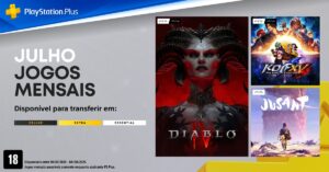 PS Plus Essential de julho já está disponível com Diablo IV, KOF XV e Jusant