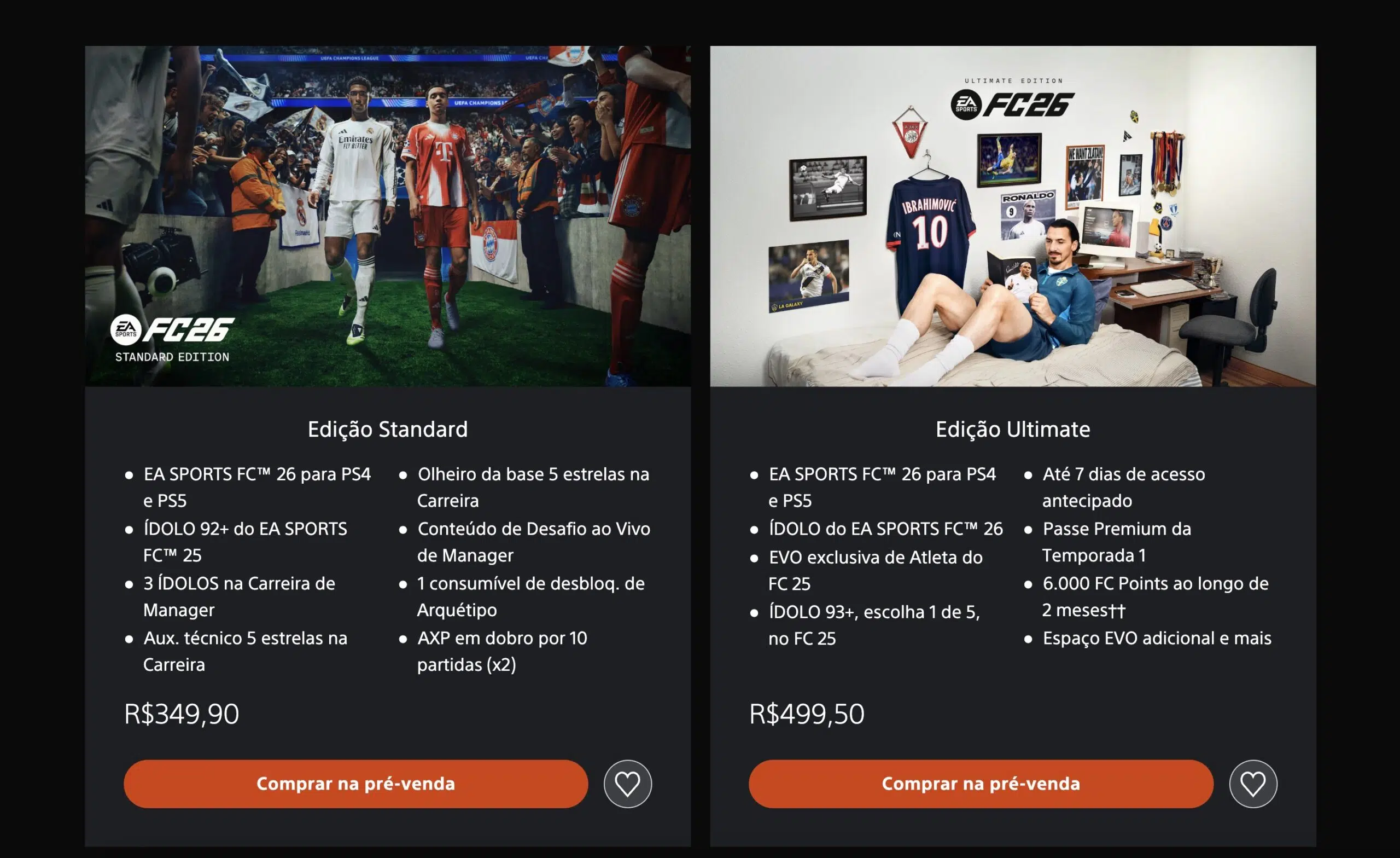 EA Sports FC 26 entra em pré-venda na PS Store com duas edições 1 EA Sports FC 26 - Edições na PS Store