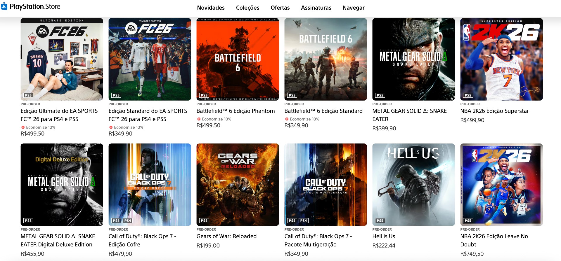Pre-venda Call of Duty Black Ops 7 na PS Store
