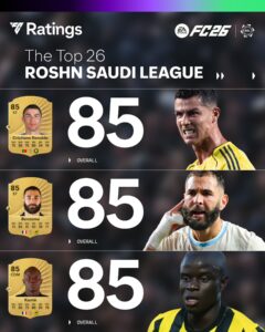 Fim de uma era: CR7 terá menor “overall” da história em EA Sports FC 26