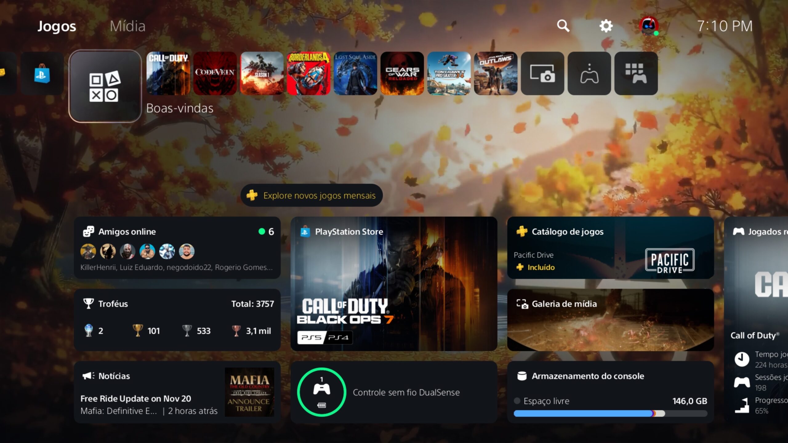 Menu de Boas-Vindas do PS5 recebe novos fundos animados e estatísticas de jogos 3 3