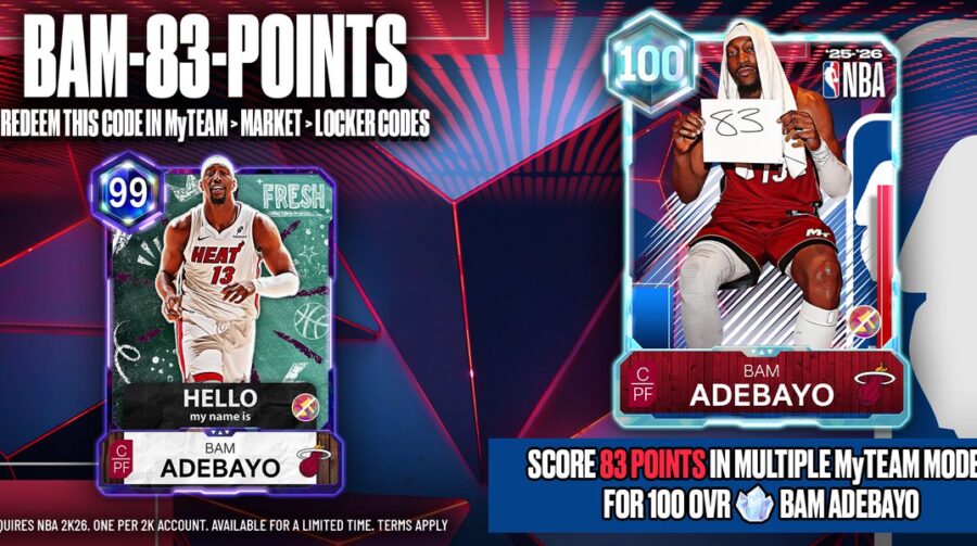 Após recorde, NBA 2K26 terá Bam Adebayo com overall 100