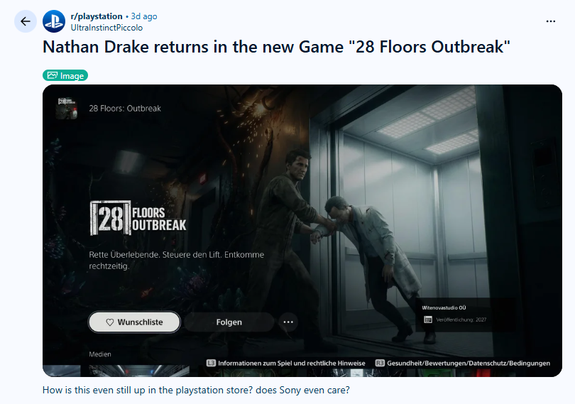 28 Floors: Outbreak remove rosto parecido com Nathan Drake 1 1