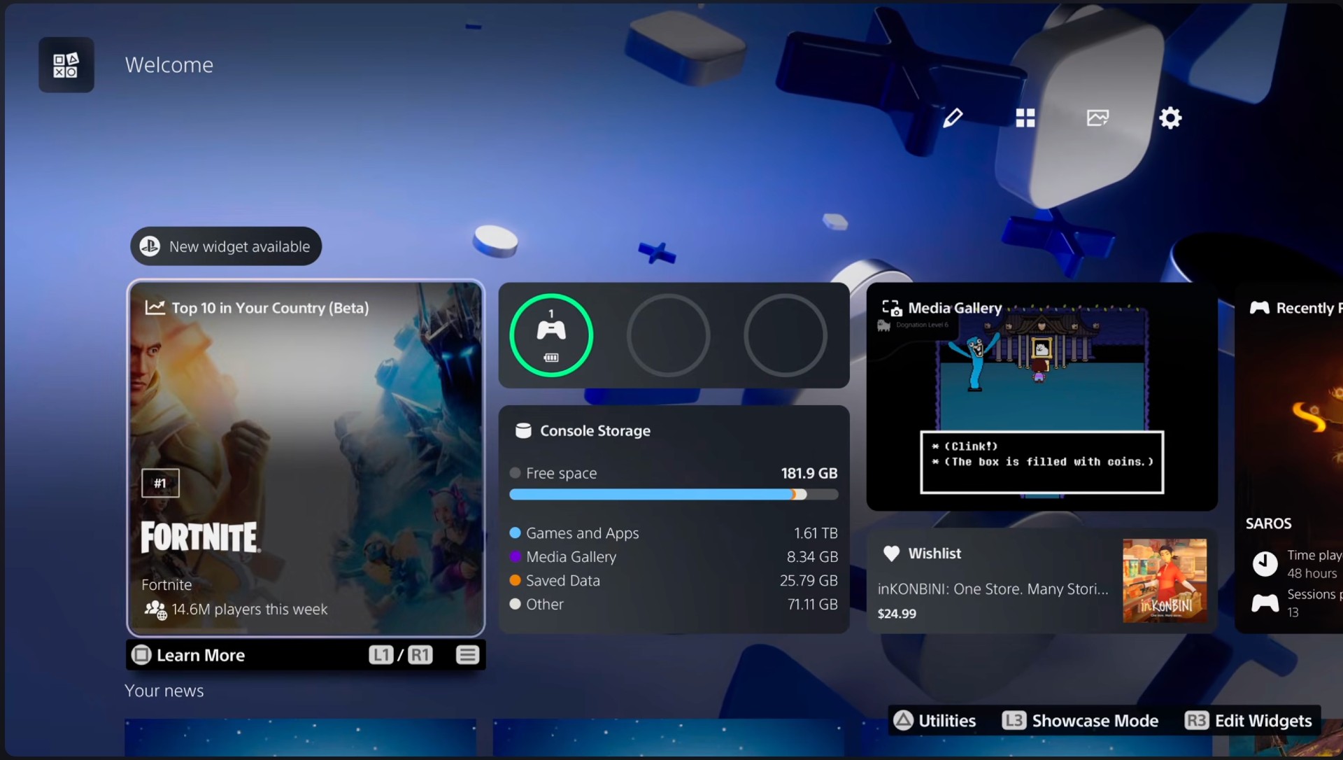 PS5 DASHBOARD