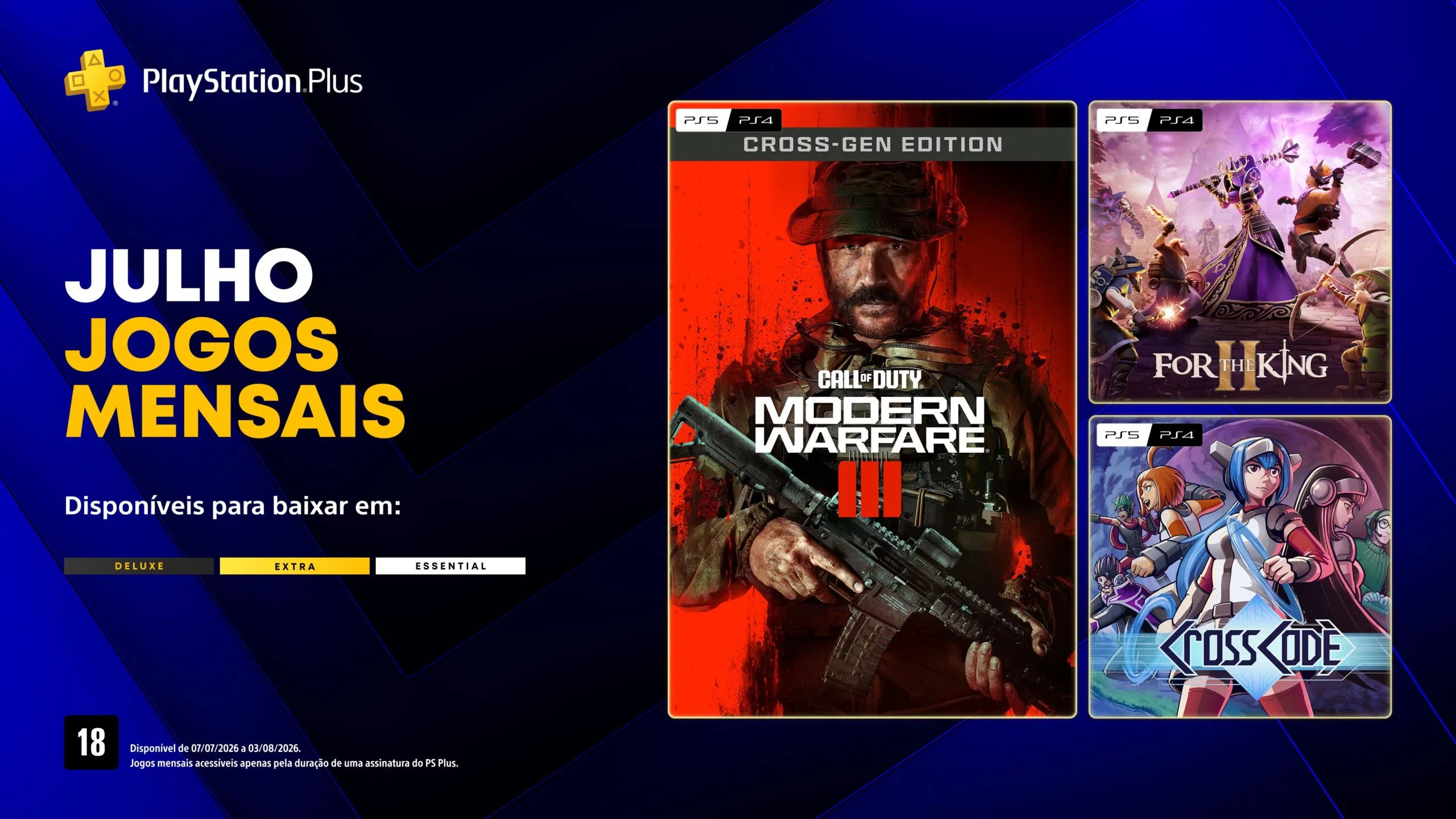 PS Plus de julho de 2026