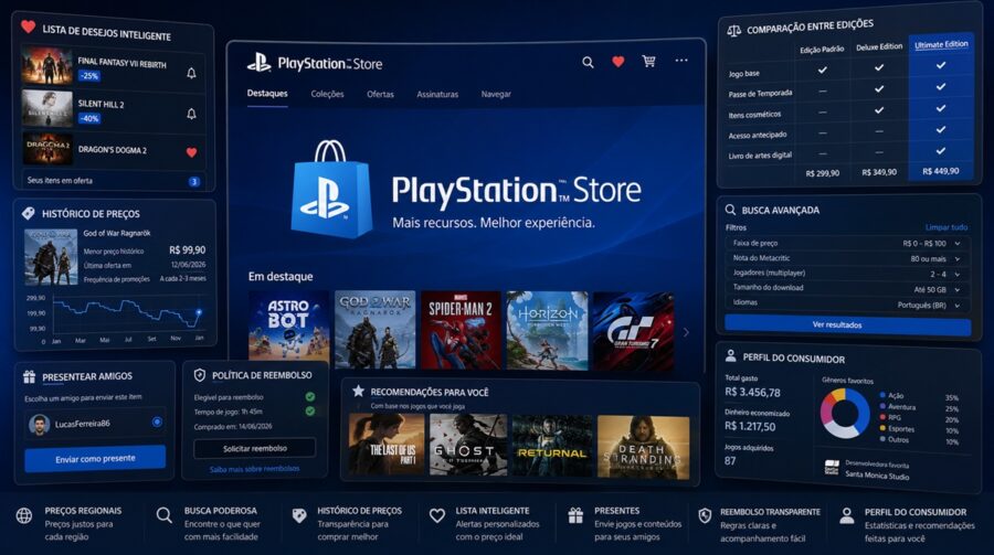 O que a PS Store ainda precisa melhorar? Recursos que a comunidade ainda pede