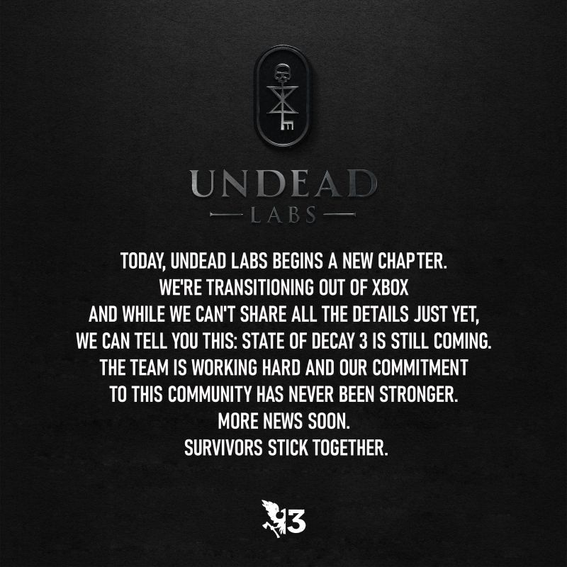 State of Decay 3 "ainda vai chegar", garante Undead Labs 1 1