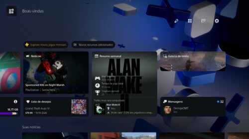 Atualização do PS5 adiciona novo widget ao Welcome Hub