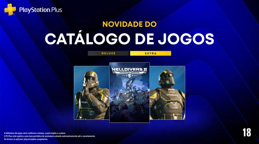 Helldivers 2 já está disponível no PS Plus Extra e Deluxe de agosto