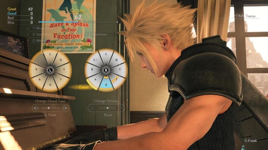 Final Fantasy VII Revelation: minigame do piano volta com mais instrumentos